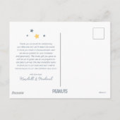 Carte Postale Snoopy & Woodstock dans la lune Merci (Dos)