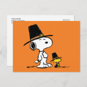 Carte Postale Snoopy & Woodstock Pèlerin (Devant / Derrière)
