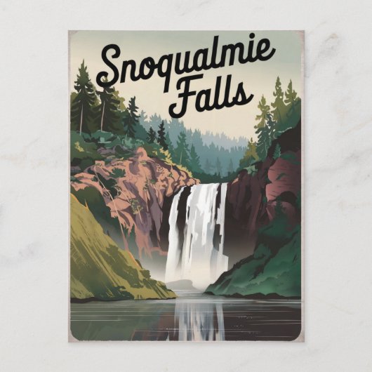 Carte Postale Snoqualmie Falls Vintage (Devant)