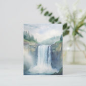 Carte Postale Snoqualmie Falls, WA Aquarelle Peinture (Debout devant)