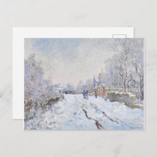 Carte Postale Snow at Argenteuil par Claude Monet (Devant / Derrière)