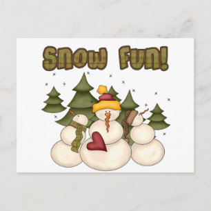 Carte Postale Snow Fun Deux T-shirts et cadeaux
