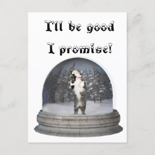 Carte Postale Snow globe cat