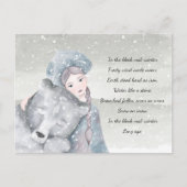 Carte Postale Snow Princess Bear Bleak Midwinter Lyrics Holiday (Devant)
