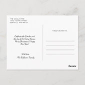 Carte Postale Snow Snowflakes Script de calligraphie de Noël (Dos)