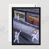 Carte Postale Snow Town Painting by Alfred Fox (Devant / Derrière)