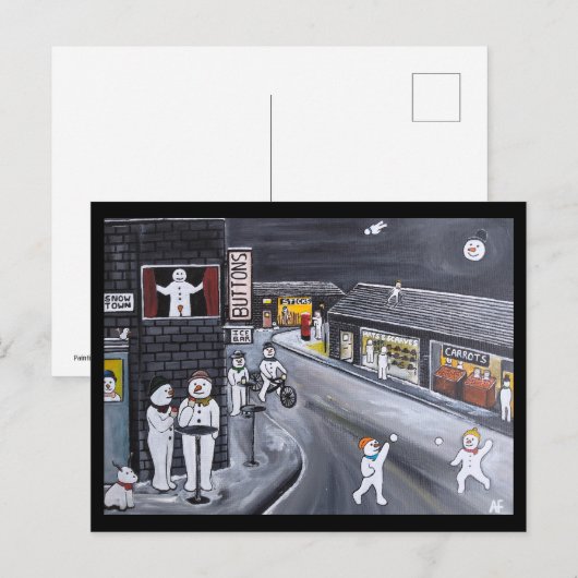 Carte Postale Snow Town Painting by Alfred Fox (Devant / Derrière)