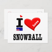 Carte Postale SNOWBALL - I Love - (Devant / Derrière)