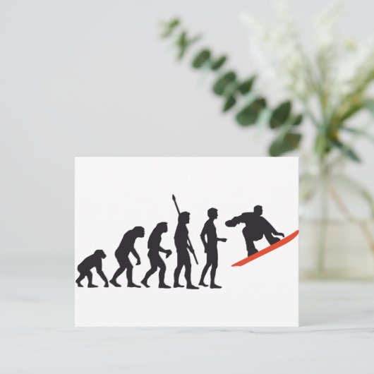 Carte Postale snowboard évolution (Debout devant)