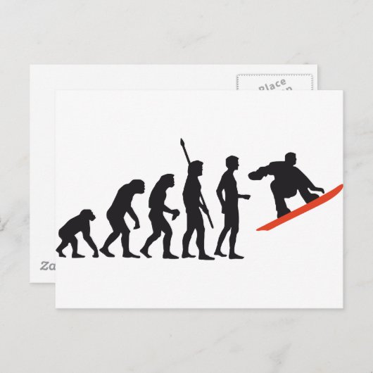Carte Postale snowboard évolution (Devant / Derrière)