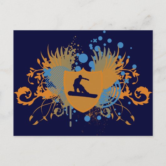 Carte Postale snowboard : hi-fi : (Devant)