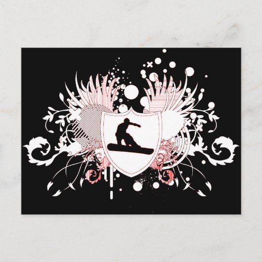 Carte Postale snowboard : hi-fi : (Devant)