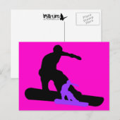 Carte Postale snowboard : ombrage (Devant / Derrière)