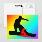 Carte Postale snowboard : ombrage (Devant / Derrière)
