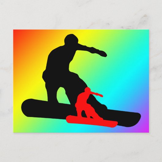 Carte Postale snowboard : ombrage (Devant)