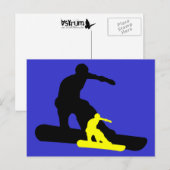 Carte Postale snowboard : ombrage (Devant / Derrière)