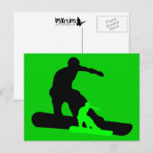Carte Postale snowboard : ombrage (Devant / Derrière)
