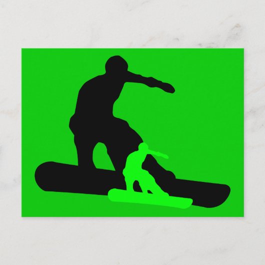 Carte Postale snowboard : ombrage (Devant)