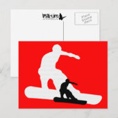 Carte Postale snowboard : ombrage (Devant / Derrière)