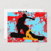 Carte Postale snowboard : ombrage (Devant / Derrière)