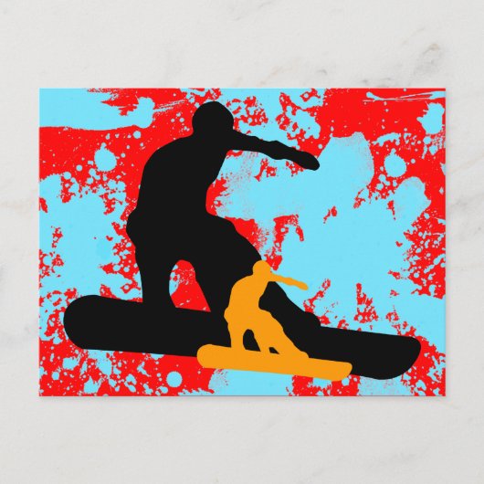 Carte Postale snowboard : ombrage (Devant)