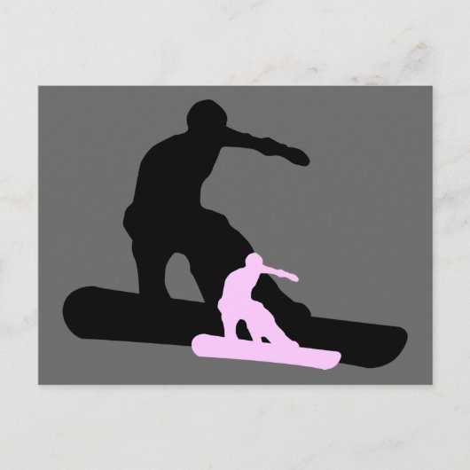 Carte Postale snowboard : ombrage (Devant)
