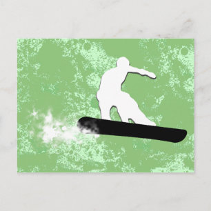 Carte Postale snowboard. piste en poudre.
