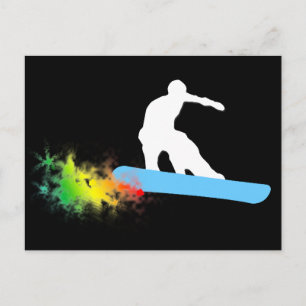Carte Postale snowboard. piste en poudre.