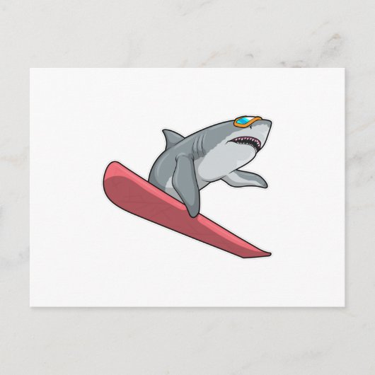 Carte Postale Snowboard requin (Devant)