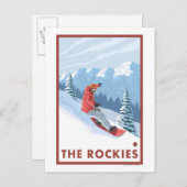 Carte Postale Snowboarder - Les Rocheuses (Devant / Derrière)