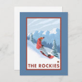 Carte Postale Snowboarder - Les Rocheuses (Devant / Derrière)