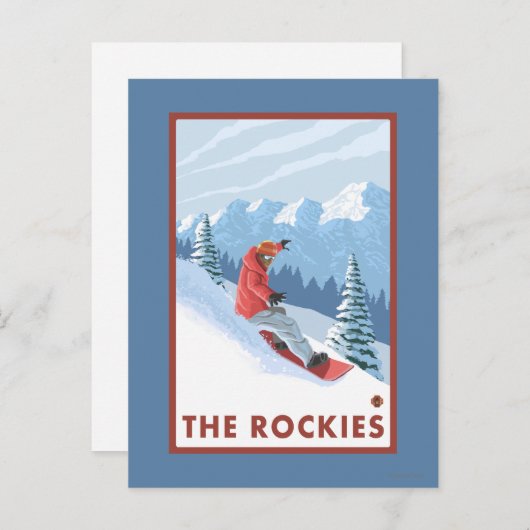 Carte Postale Snowboarder - Les Rocheuses (Devant / Derrière)