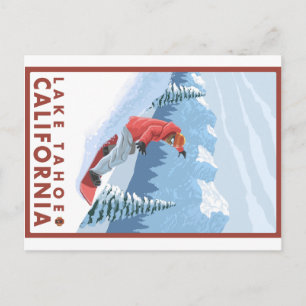Carte Postale Snowboarder Scene - Lac Tahoe, Californie