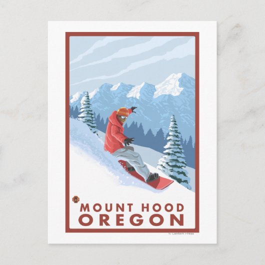 Carte Postale Snowboarder Scene - Mont Hood, Oregon (Devant)