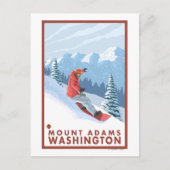 Carte Postale Snowboarder Scene - Mount Adams, Washington (Devant)