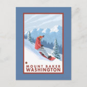 Carte Postale Snowboarder Scene - Mount Baker, Washington (Devant)