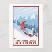 Carte Postale Snowboarder Scene - Timberline Lodge, Oregon (Devant)