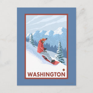 Carte Postale Snowboarder Scene - Washington