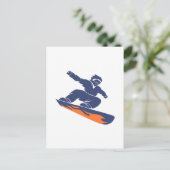 Carte Postale Snowboarder silhouette - Choisir la couleur arrièr (Debout devant)