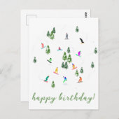 Carte Postale Snowboarder Snowboard Illustration Anniversaire (Devant / Derrière)