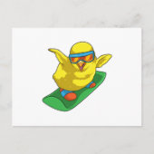 Carte Postale Snowboardeuse Neige Planche à Neige (Devant)