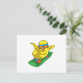 Carte Postale Snowboardeuse Snowboard (Debout devant)