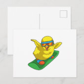 Carte Postale Snowboardeuse Snowboard (Devant / Derrière)