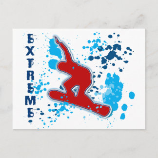 CARTE POSTALE SNOWBOARING EXTRÊME