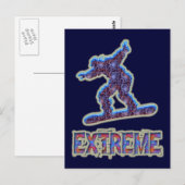 CARTE POSTALE SNOWBOARING EXTRÊME (Devant / Derrière)