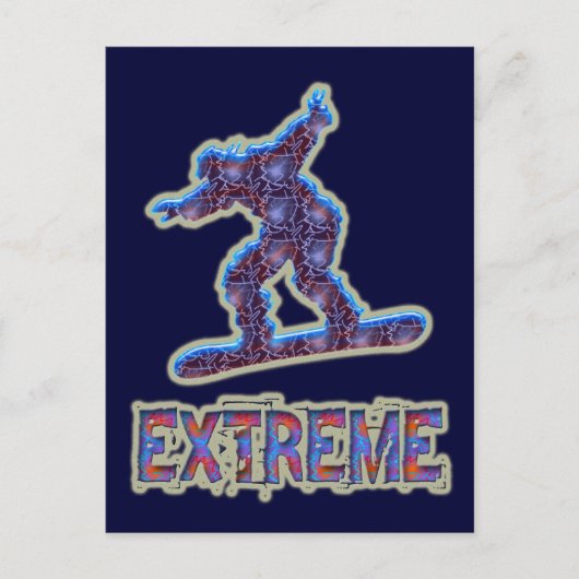 CARTE POSTALE SNOWBOARING EXTRÊME (Devant)