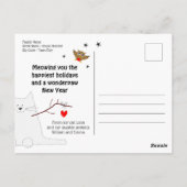 Carte postale Snowcat 'Happy Meow Year' (Dos)