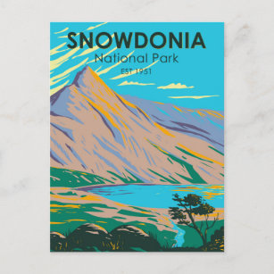 Carte Postale Snowdonia National Park Wales Lake Glaslyn Vintage