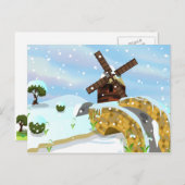 Carte Postale Snowdrops windmill (Devant / Derrière)