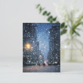 Carte Postale Snowfall de la ville nocturne (Debout devant)